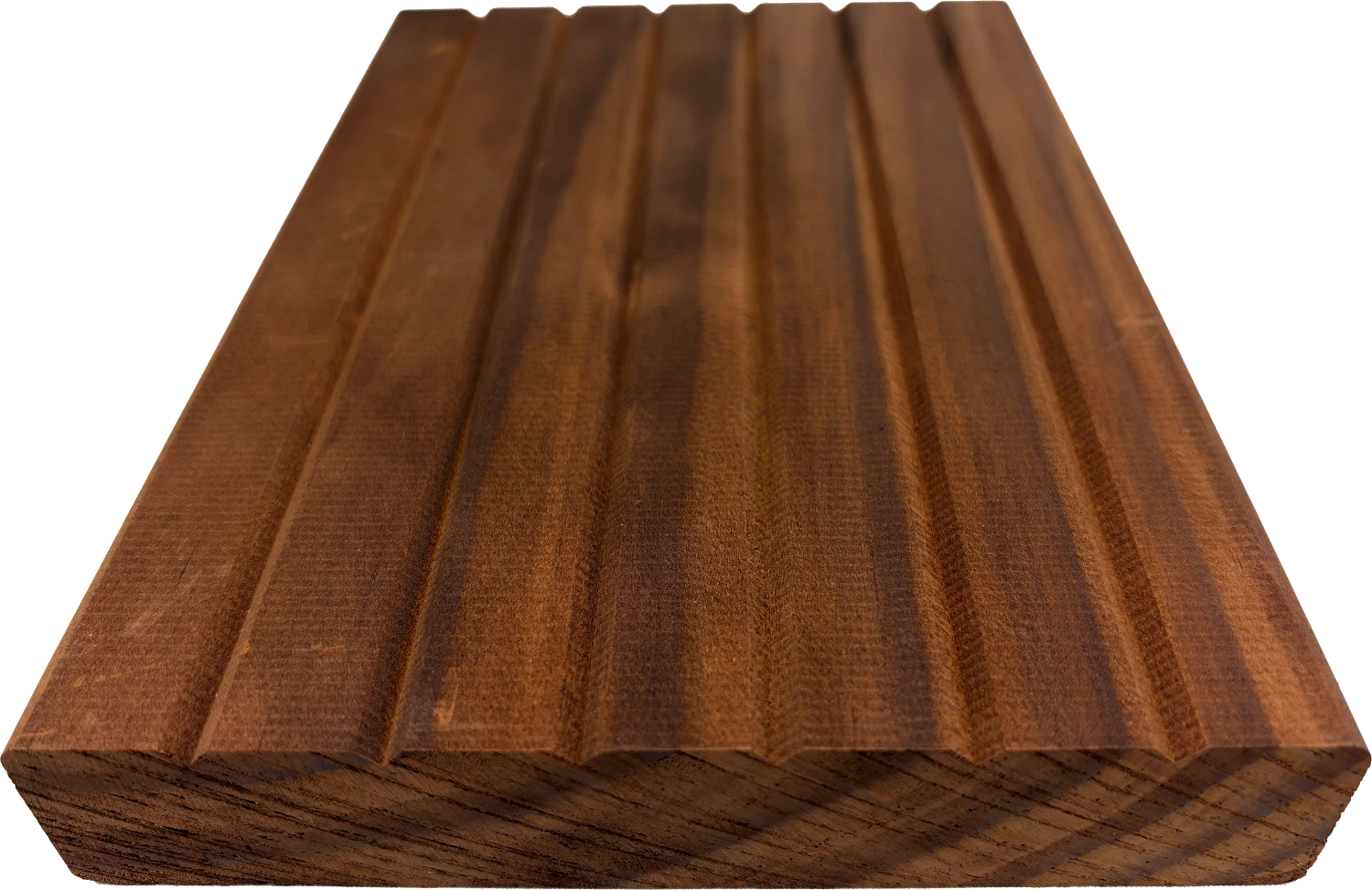 Grooved Avara timber decking board profile showing the machined channels